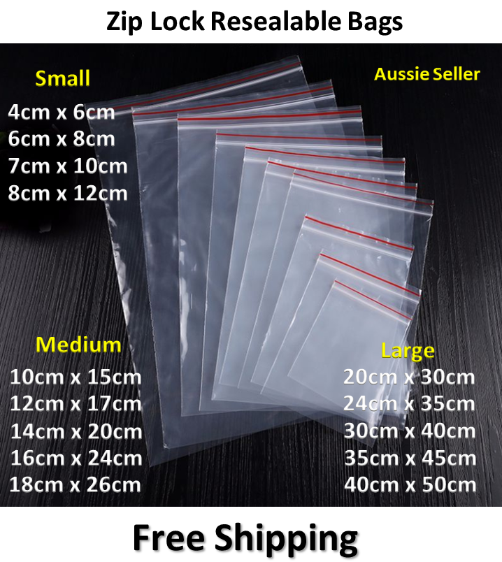 40cmx50cm: Plastic Zip Lock Resealable Clear Bags – AUSUJO