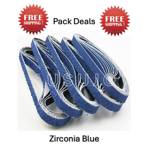 Free Shipping: 330mm x 10mm Zirconia Blue Linishing Sanding Belt